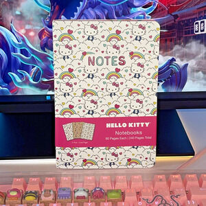 Sanrio Hello Kitty Notebooks 80 Pages 2024 Rainbows Hearts Set 3 Lined Pages